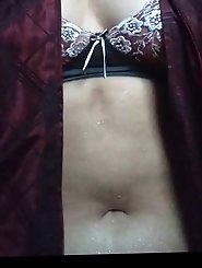 Masturbating in the public bathroom with an open window