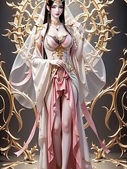 The sexy queen Medusa in striking poses