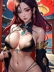 This is a cute Chinese girl in the temple created by an AI model