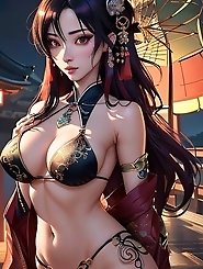 Cute Chinese girl in the temple created by AI