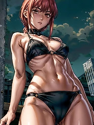 Elegant Asian homemaker caressing herself