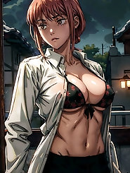 A passionate Japanese woman partially undresses in a series of images